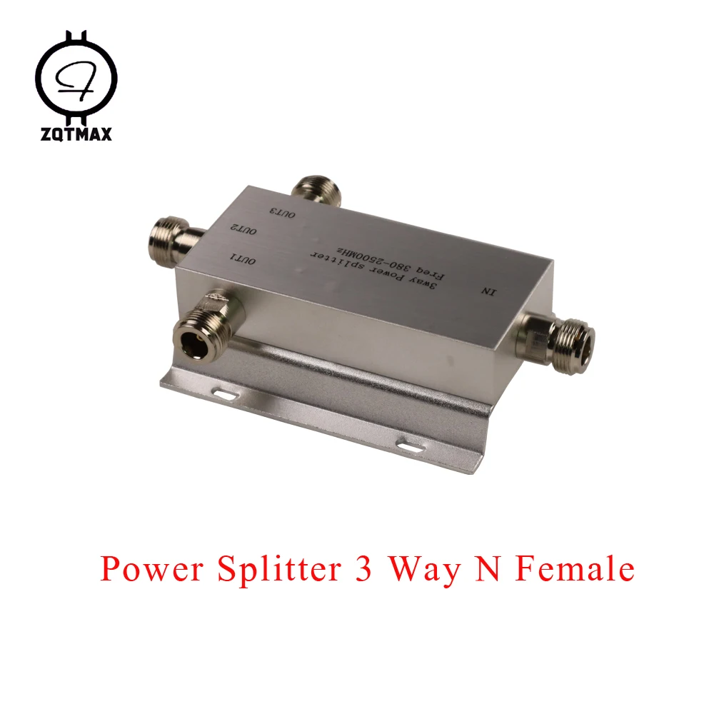 ZQTMAX 3 way Power Splitter 380-2500mhz Divider N Female 50ohm for 2G 3G 4G CDMA GSM DCS UMTS Signal Booster and Walkie talkie dropship belt clip for tk3360 tk3173 tk 3170 tk3160 tk3140 tk 2360 tk 2170 walkie talkie