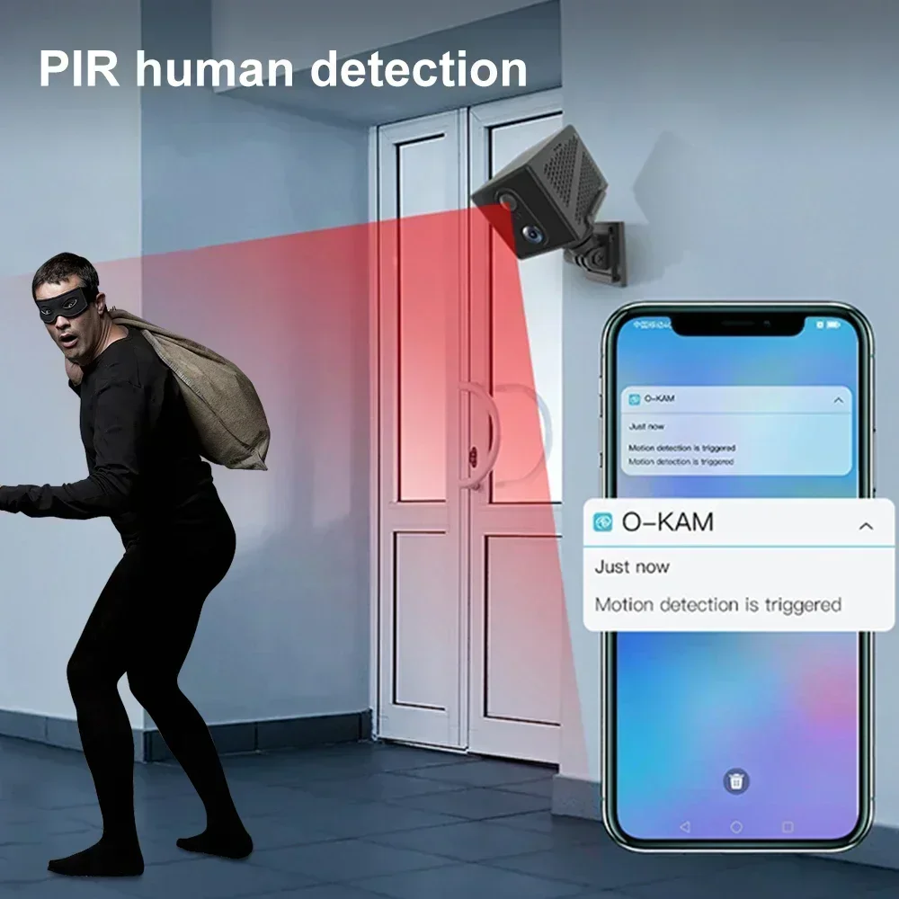 PEGATAH 5MP 4G Mini Camera Indoor Night Vision Surveillance Security Monitoring Rechargeable 3000mAh Battery Powered Home Cam