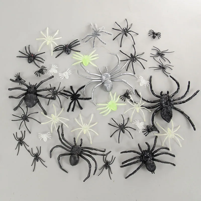 1Pack Halloween Fake Insect Cock Bugs Spider Kids Funny Toys for Halloween Party Fools'Day Decoration Haunted House Scary Props