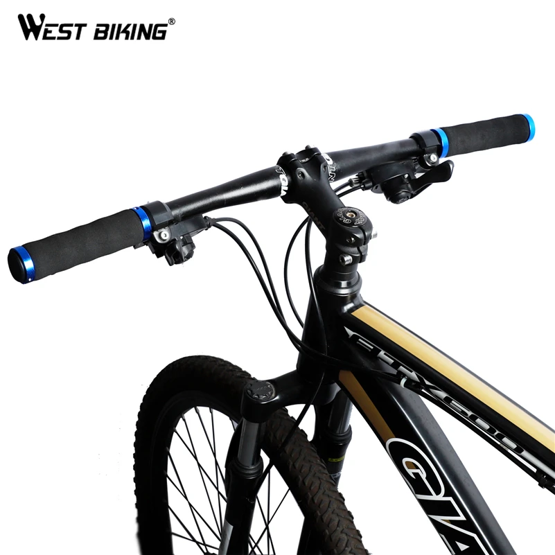 WEST BIKNG Bicycle Rubber Grips Non-Slip Rubber Bicycle Handlebar Grips Double Aluminum Lock on Locking Bicycle Handlebar Grips