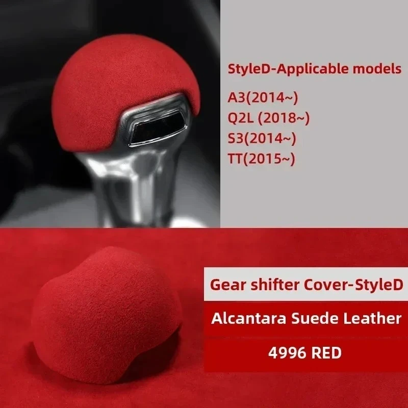 Luxury Alcantara Gear Shift Knob Trim Cover - Premium Car Interior Accessory