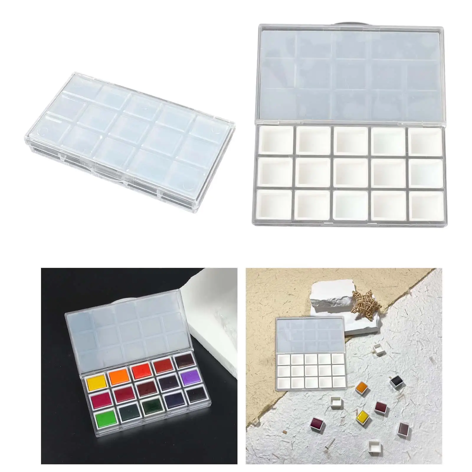 

Watercolor Palette 15 Holes Multifunctional Pigment Palette Model Paint Portable Paint Case for Art Acrylic Paints Oil Painting