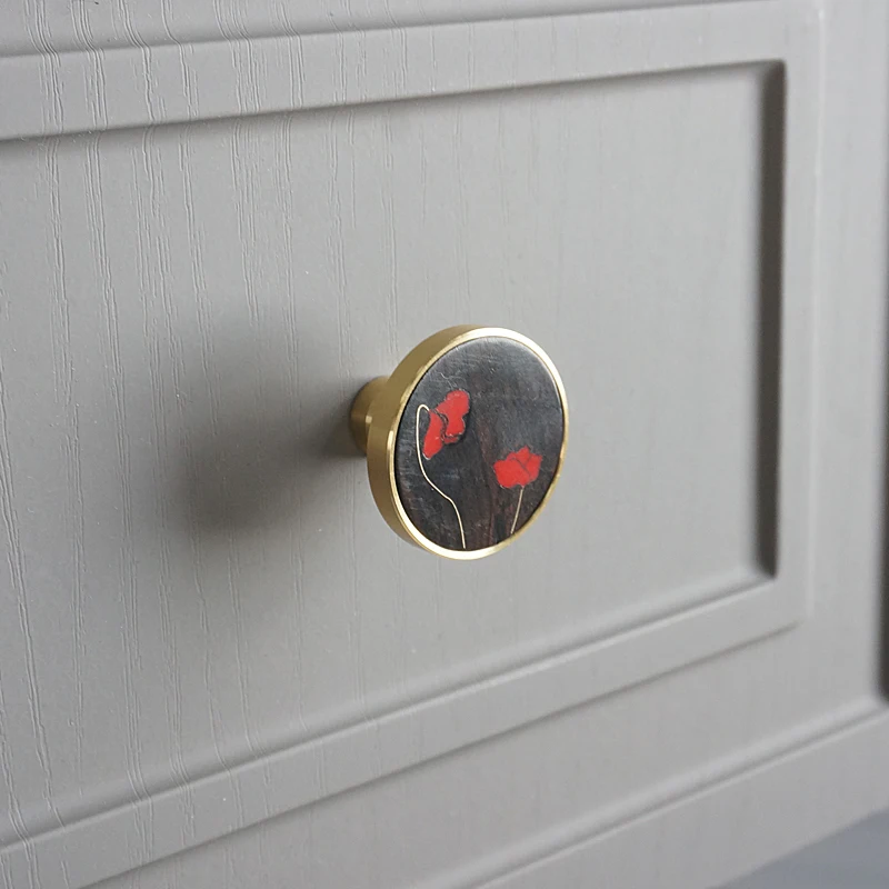 lidar com libélula armário armário porta alça de cobre puro