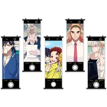 

Wall Art Pictures Scroll Anime Modern Demon Slayer Japanese Canvas Solid PVC for Home Decoration Hanging Painting Print Poster