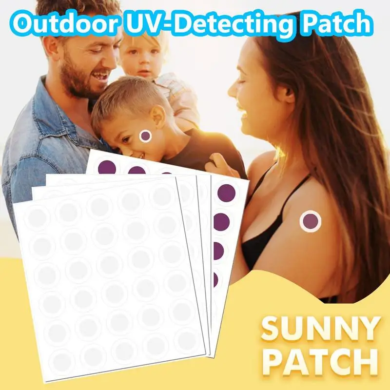UV Sunscreen Sticker 120-count Sunscreen Dots UV Stickers Transparent Self-adhesive Detecting Sunny Patches For Women And Men