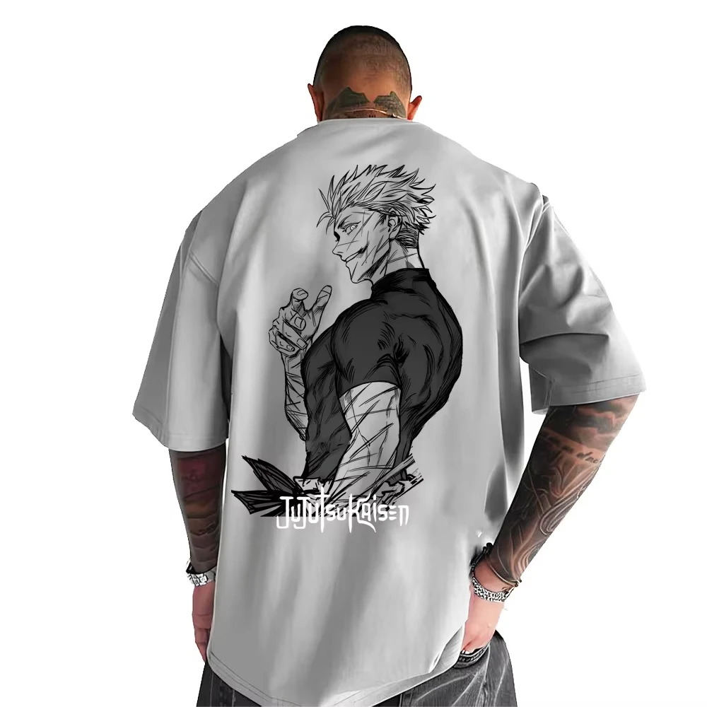 Jujutsu Kaisen anime print men's T-shirts villain Ryomen Sukuna cotton T shirt men women summer street tops clothing dust proof