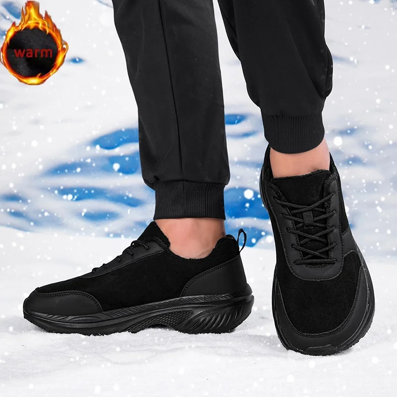 Winter Wide Head Men's sneakers Unisex Barefoot Comfortable Big Size warm Casual Shoes Non-slip Hiking Shoes Minimalist