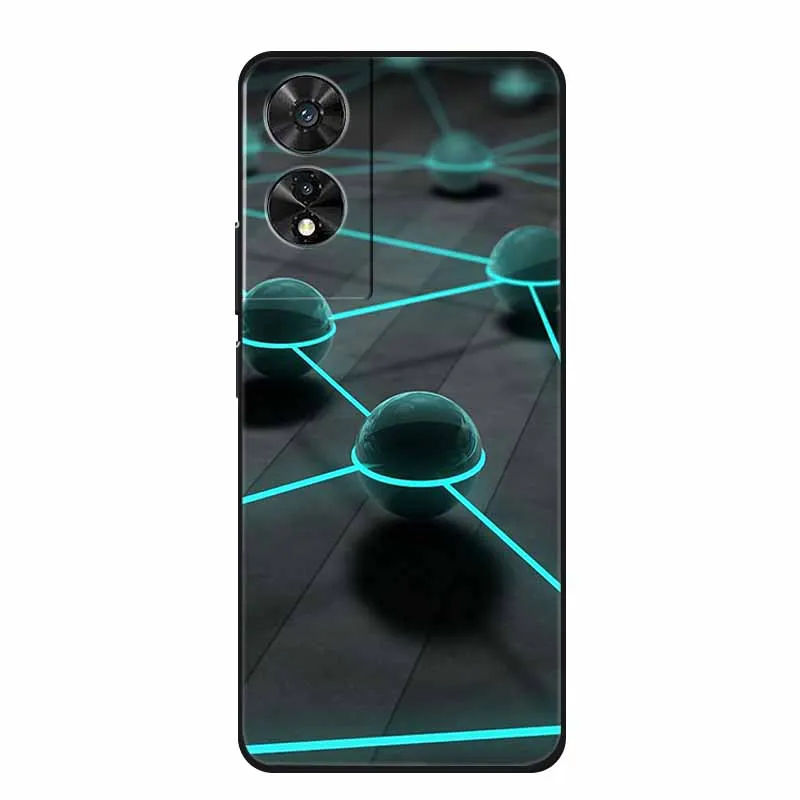 Black Geometric Silicone TPU Phone Case - Soft Back Cover Shield