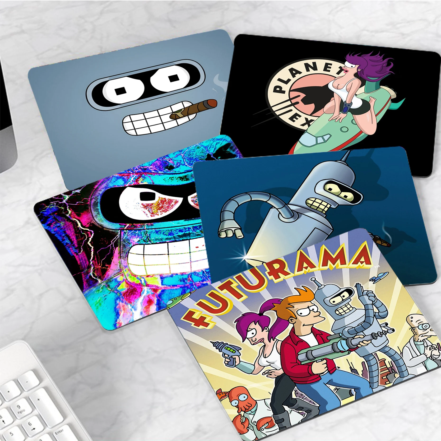 

F-Futurama Mousepad Small Office Computer Desk Mat Table Keyboard Big Mouse Pad Laptop Cushion Non-slip Deskpad Home Decor