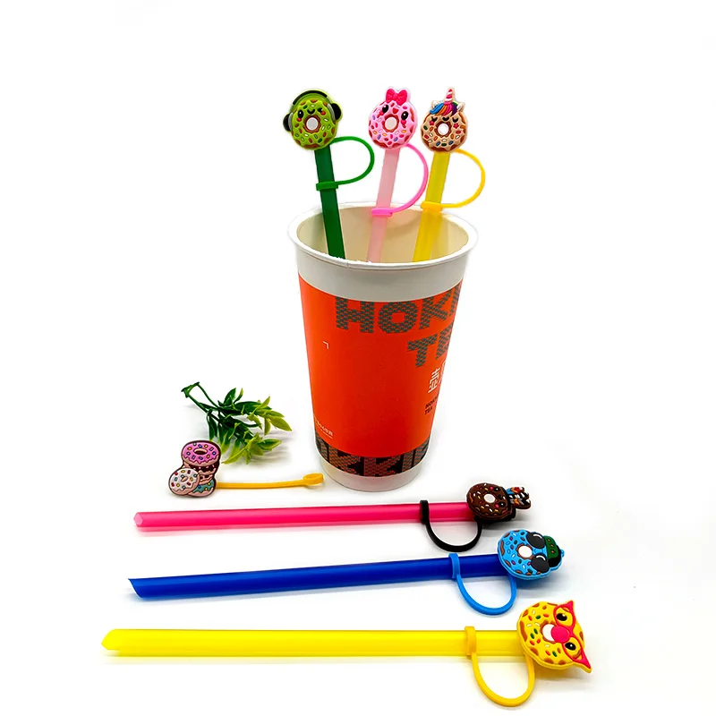 1pcs PVC Straw Cap Hamburger Fries Straw Topper Outdoor Picnic Reusable  Spill Proof Seal Dust Cover Living Room Drink Decoration