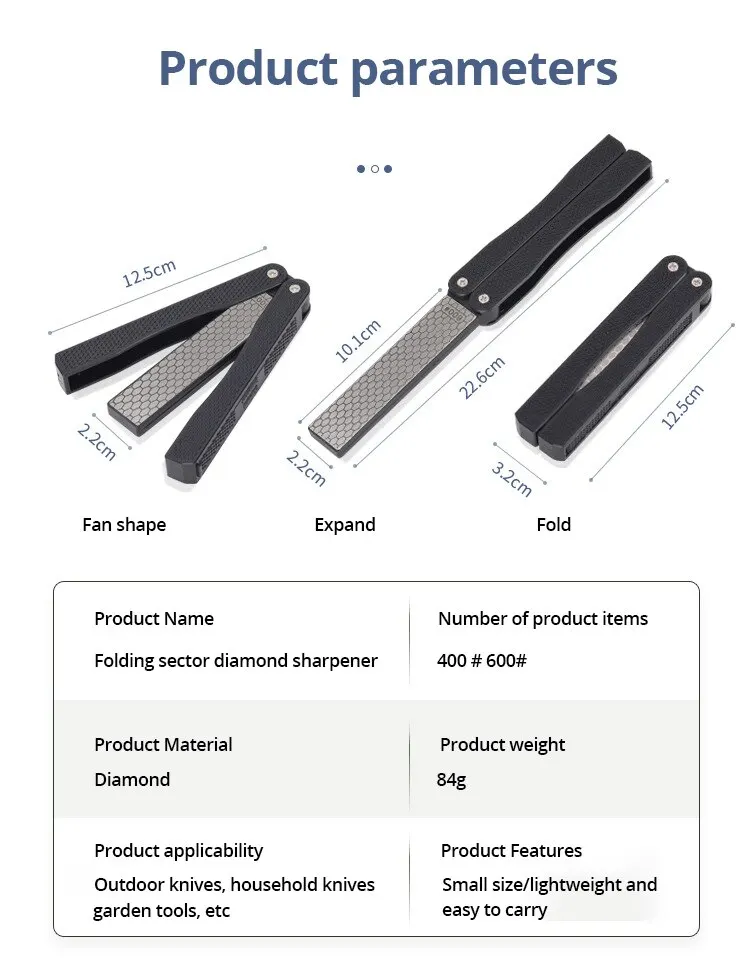 Description Picture 5 of item1pc Portable Double Side Grindstone Professional Kitchen Sharpener for Pocket Folding Knife Sharpening Stone Sharpener Diamond