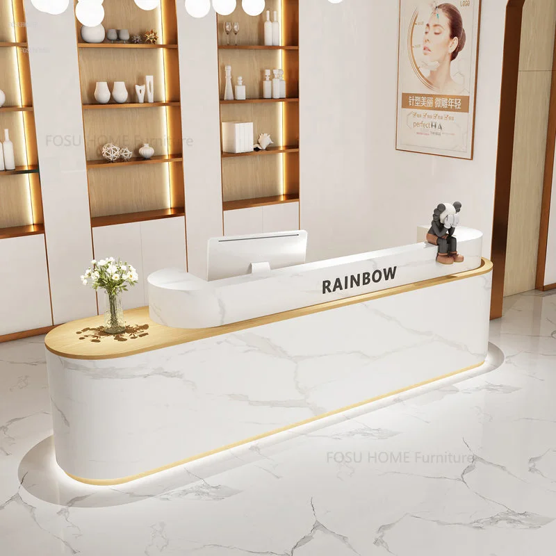 Beauty Salon Bar Desk Cashier Company Reception Desks Modern Office Furniture Clothing Store Training Institution Reception Desk