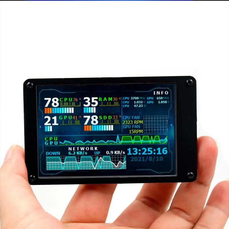 Computer Temp Monitor 3.5inch Small Secondary Display For Computers AIDA64 USB Mini Screen For CPUs RAMs HDDs Data Monitoring