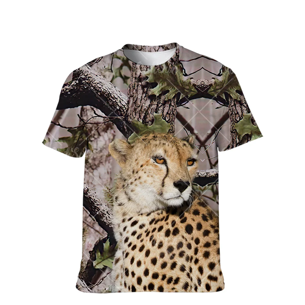 

Men's Camouflage Forest Pattern T-shirt Round Neck Shirt Fashion Animal Print Short-Sleeved T-Shirt Tops Summer Men's Streetwear