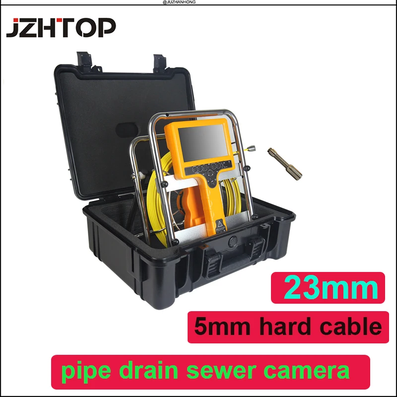Duct Drain Pipe Tube Inspection System Video Camera Pipeline Inspection Camera 7'Screen 23mm Camera DVR pipe inspection camera 10 1 1080p screen and self leveling 512hz locator video audio recording 8x image enlarge meter counter