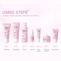 Sakura Skin Care Kit Hydrating Moisturizing Skin Care with Cleansing Pore Treatment and Sunscreen  Cosmetic  Skincare Korean 3