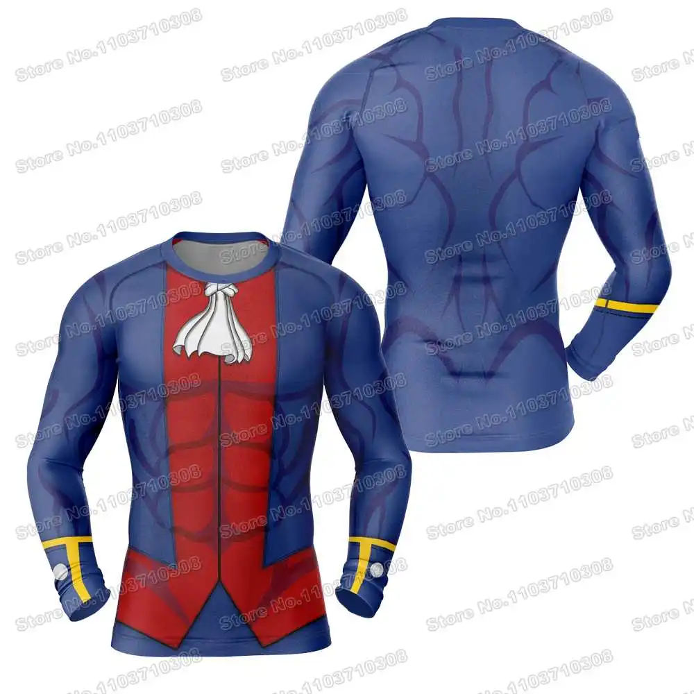 4th Anime Cartoon Rash Guards Surfing Jersey Beach Trousers Swimwear Diving Gym Long sleeves MMA BJJ Men Jiu Jitsu Fitness Sets