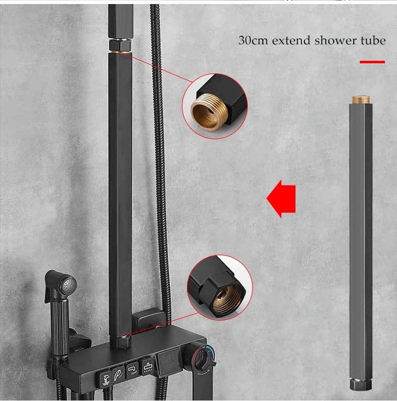 Удлинитель для душа квадратный из нержавеющей стали, 30 см | АлиЭкспресс