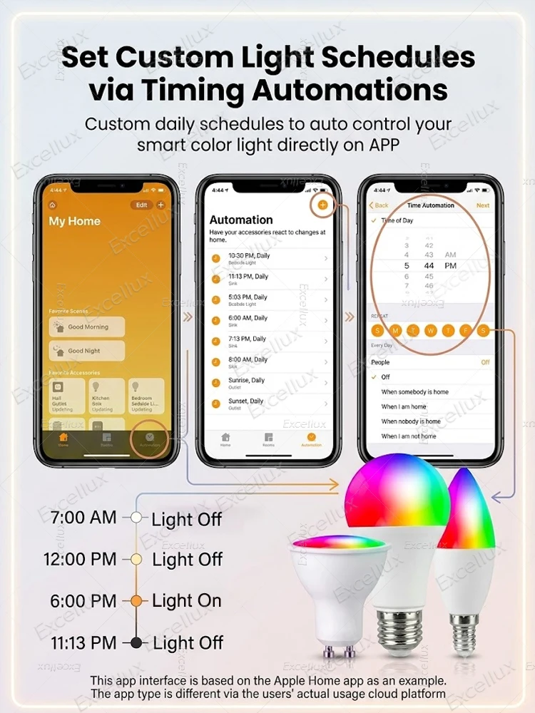 Smart LED Bulb with WiFi Control and RGBCW Dimmable Lighting
