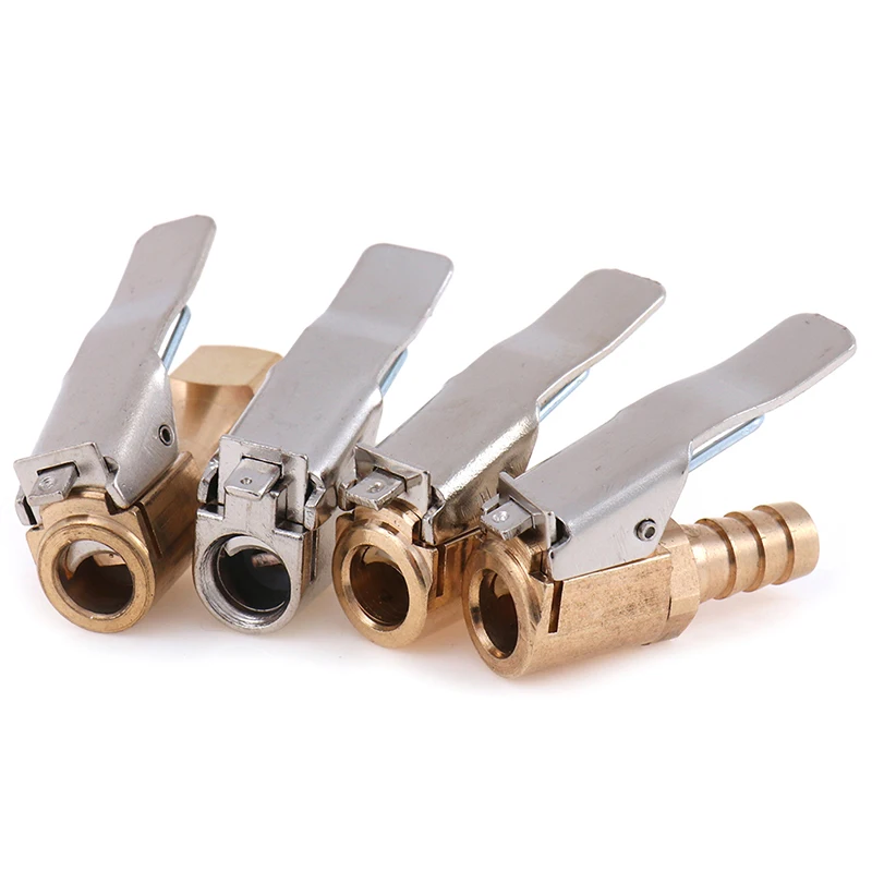 Car Auto Brass 6/8mm Tyre Wheel Air Chuck Inflator Pump Connector Valve Clip