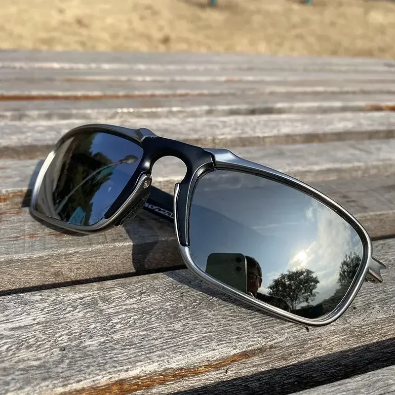 

Oak polarized metal frame cycling glasses, outdoor fishing and mountaineering sunglasses, silver framed sunglasses