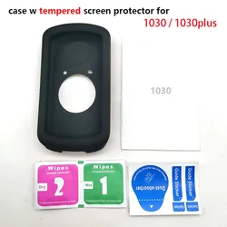 Garmin Edge 1030 Bike Computer Case with Tempered Screen Protectors (Black)