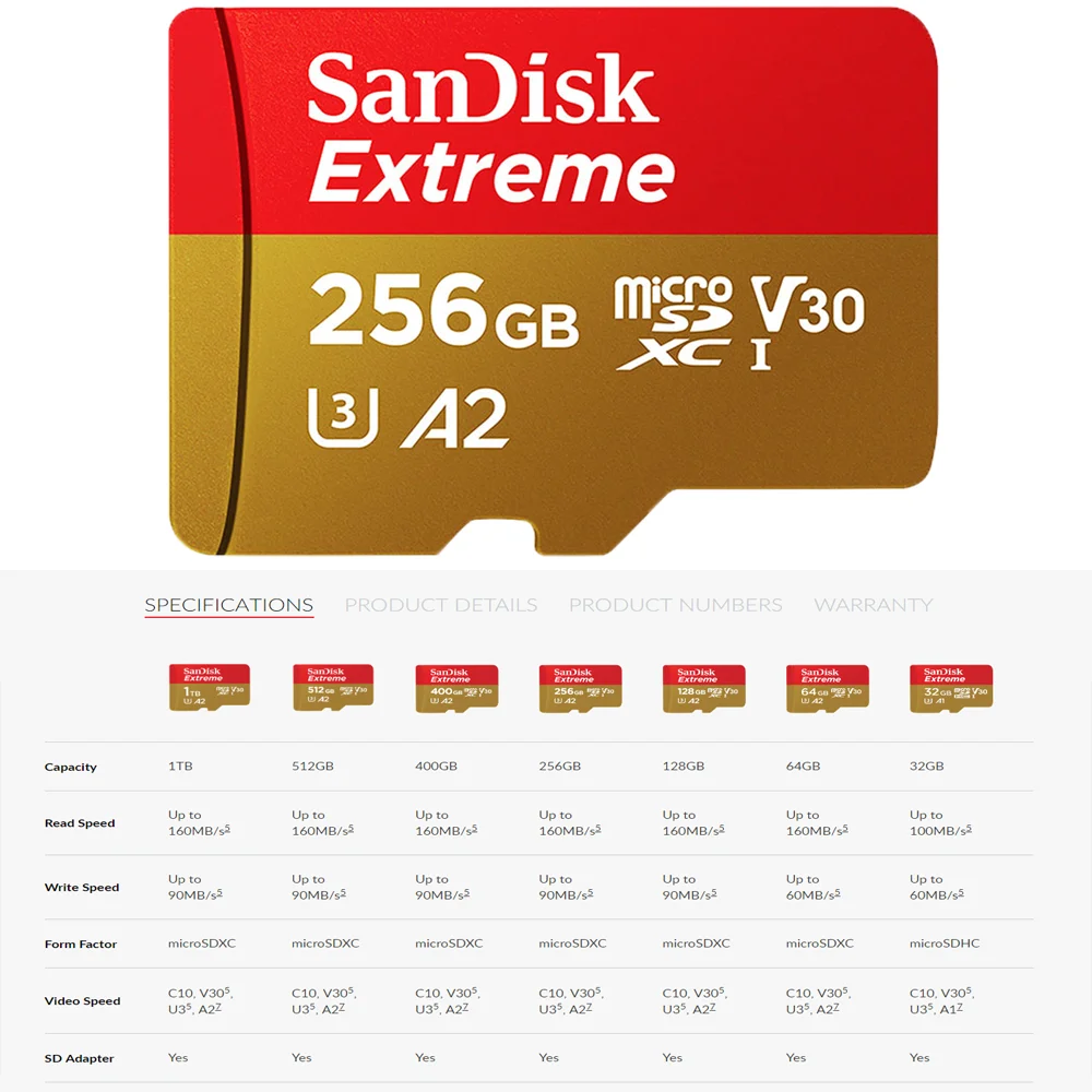 ũ Ʈ ũ SD ī, MicroSDHC ޸ ī, 32GB,64GB,128GB,256GB,MicroSDXC, EXTREME, Extreme PRO, V30, U3, 4K UHD TF ī