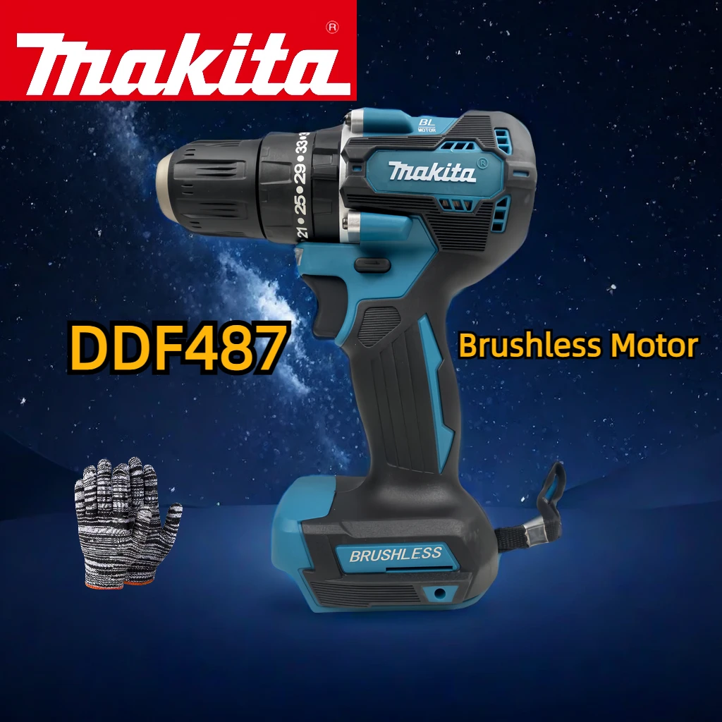 Makita Ddf487 Accuboormachine 18V Lxt Borstelloze Motor Compact Groot Koppel Lithiumbatterij Elektrische Schroevendraaier Elektr