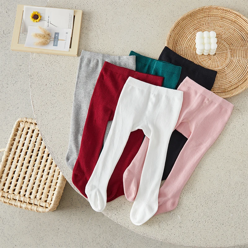 Girls pantyhose for baby girls elastic waist solid color