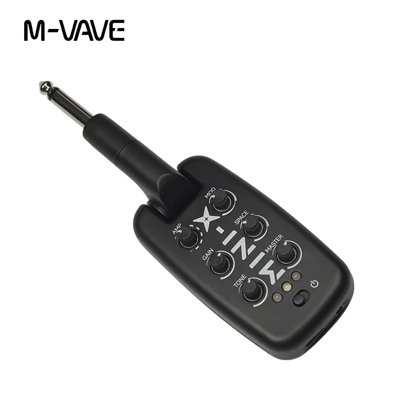 Guitar Headphone Amplifier M-VAVE MINI-X Headphone Amplifier Guitar Bass Effects Portable Rechargeable Plug-In Amp Built-in 9 Different Amplifier Tones