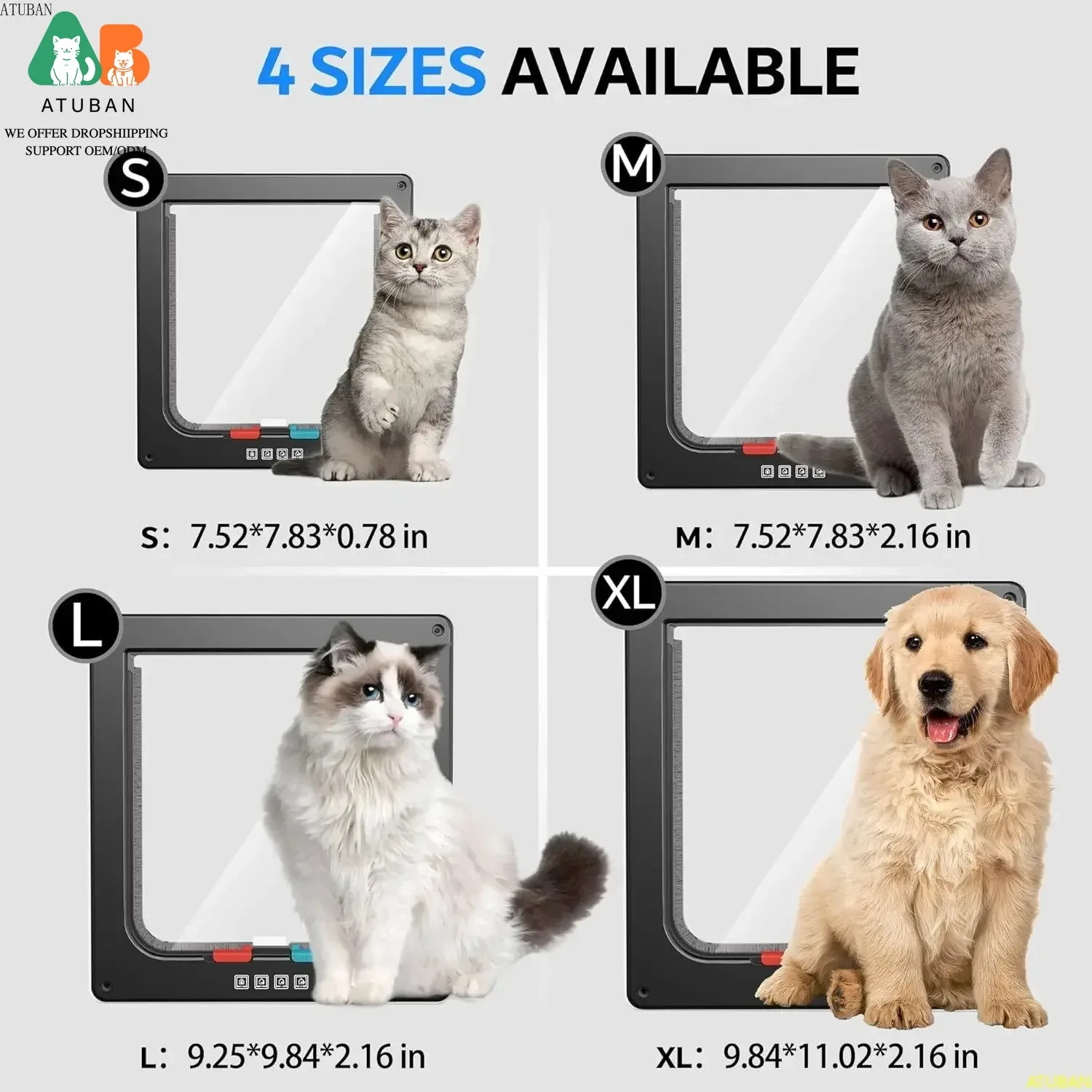 Large 4-Mode Cat Door 2