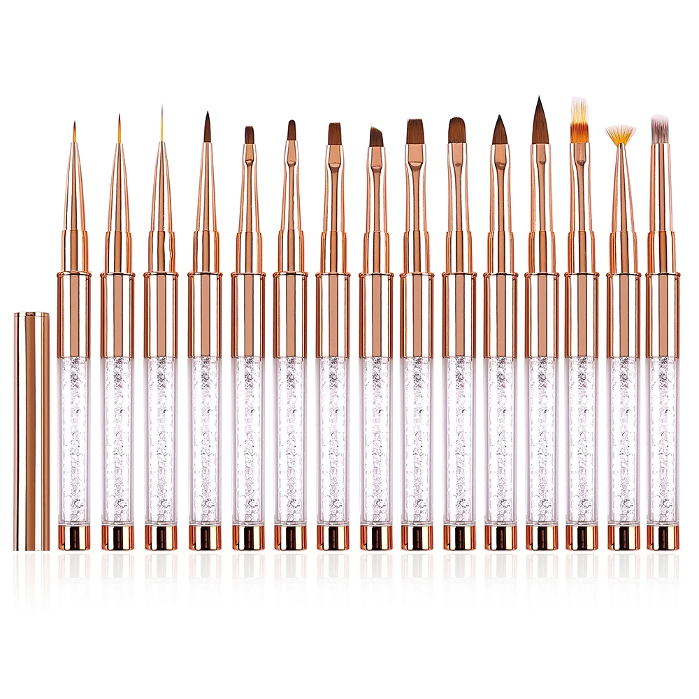 Nail Art Polvere liquida acrilica Intaglio Gel UV Estensione Costruttore Pittura Pennello Linee Liner Penna da disegno Strumento per manicure Born Pretty