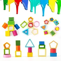 Children's Wooden Category Stack Toy Education Color Shape Classification Instrument Puzzle Toys 2