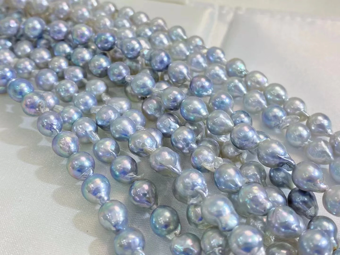 

Seawater Pearl Sliver blue High Luster Pearl Necklace for Women,7-8MM A AKOYA Round Pearl Choker Necklace, Pearl Jewelry Girls