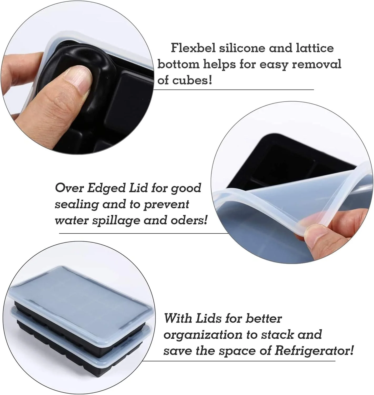 Big Ice Tray Mold Giant Jumbo Large Food Grade Silicone Ice Cube Square Tray Mold DIY Maker Cube