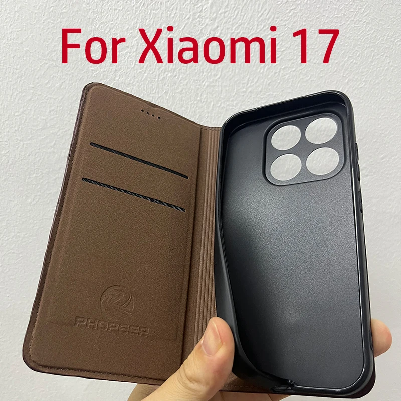 Magnetic Genuine Leather Flip Wallet Phone Case Cover