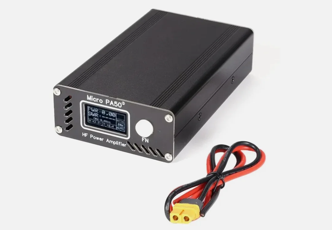 Micro PA50-3 50W 3.5MHz-28.5MHz 1.3inch OLED Screen Intelligent Shortwave HF Power Amplifier SWR Meter LPF Filter update PA50 + shortwave antenna
