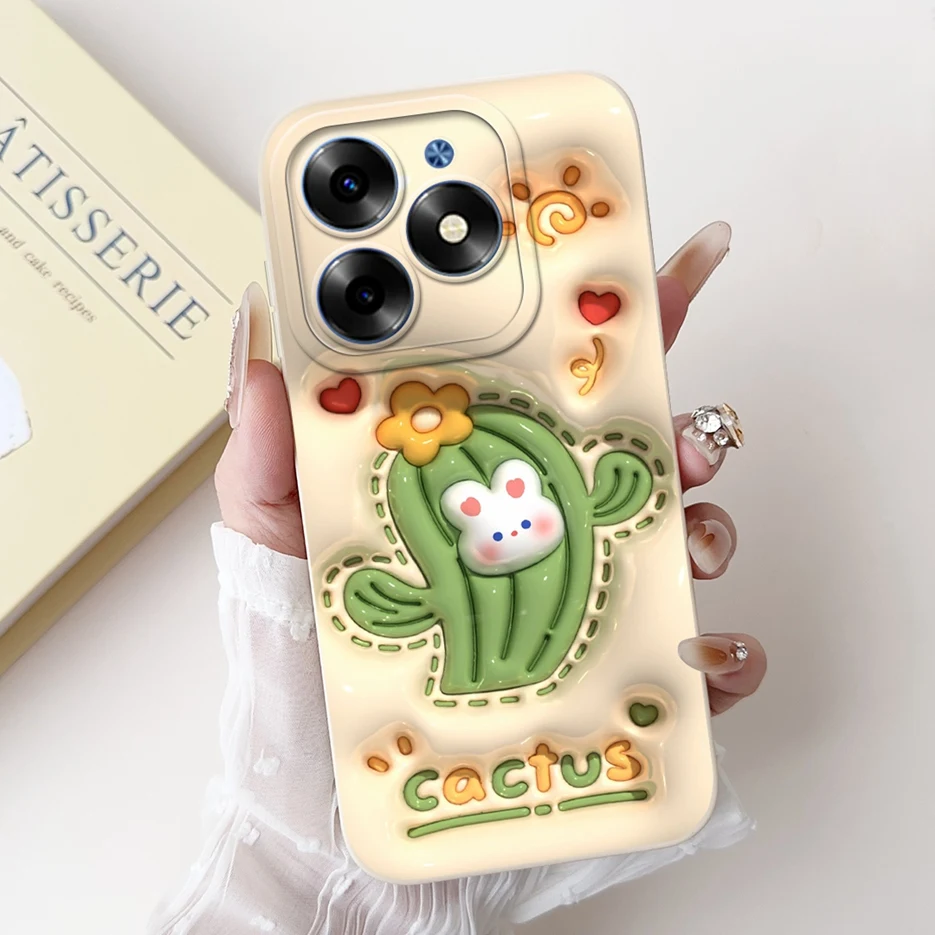 Cute Panda Cartoon Cover - Soft Silicone Case for Tecno Spark 20 Series