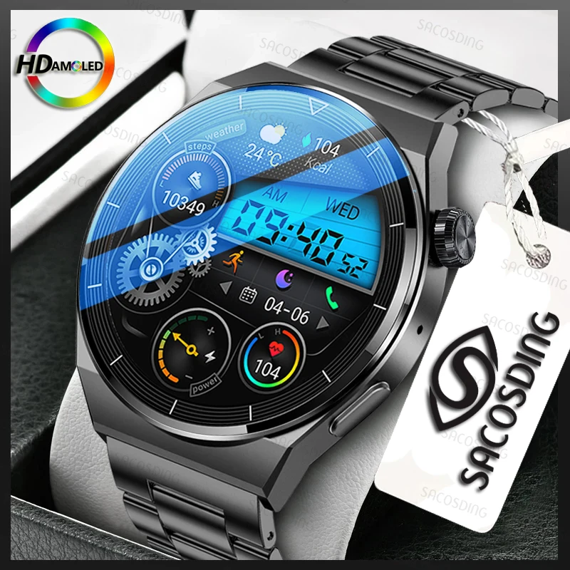2022 NFC SmartWatch Men AMOLED Screen Bluetooth Call Sport Fitness