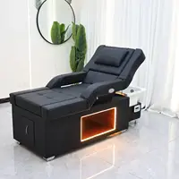 Lit de luxe thaïlandais de style léger et luxueux, à double usage, pour le lavage des cheveux, des pieds et le soutien cervical réglable, un lit de shampoing ergonomique 2