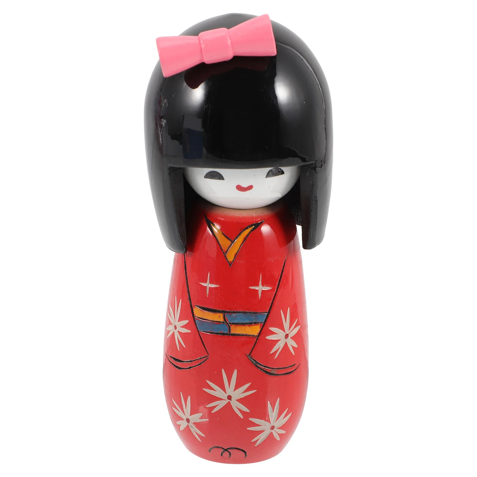 Japanese Geisha Kimono Asian Kokeshi Figurine Crafts Wooden Ornament