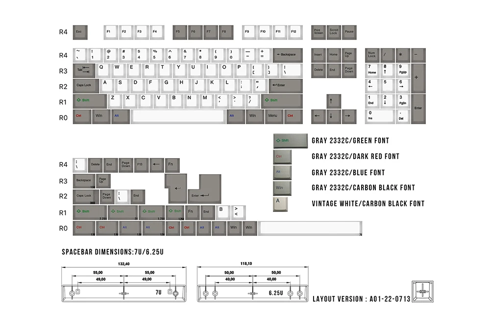 Taihao Alps Abs Vintage Branco Cinza Doubleshots Keycap para Faça Você Mesmo Jogo Teclado Mecânico Cúbico Oem Perfil - Imagem 5