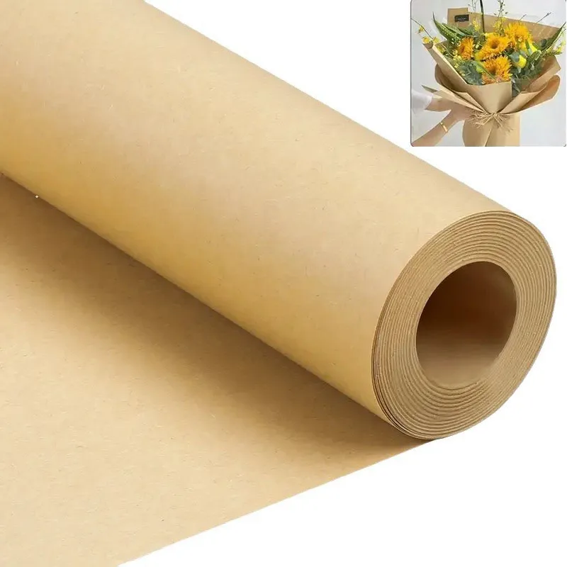 1 Roll 10M Kraft Paper 10cm/20cm/30cm/45cm Width For Flowers And Gift Wrapping Moving Packing Brown Paper Roll For Painting