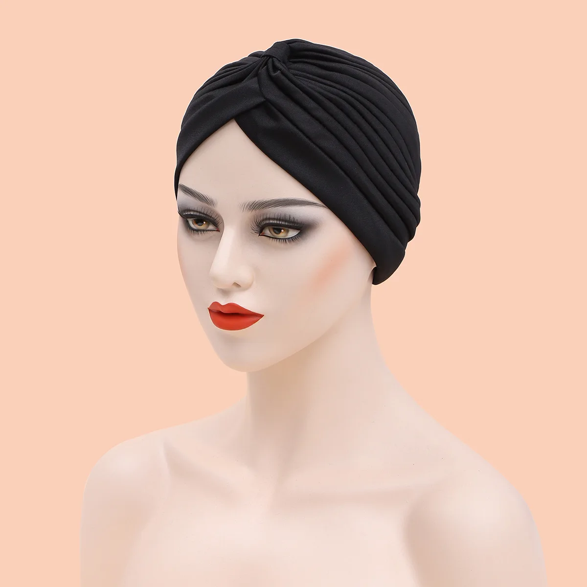 Women Muslim Hood Cap Pure Color New Lady Headscarf Hats Female Stitching Forehead Cross National Caps Girls Indian Hats 3