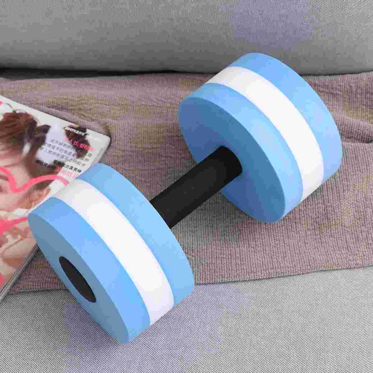 

Aquatic Exercise Dumbbells, Water Pool Fitness, Barbells Exercise, High- Density EVA- Pool Fitness Dumbells ( Blue, White )