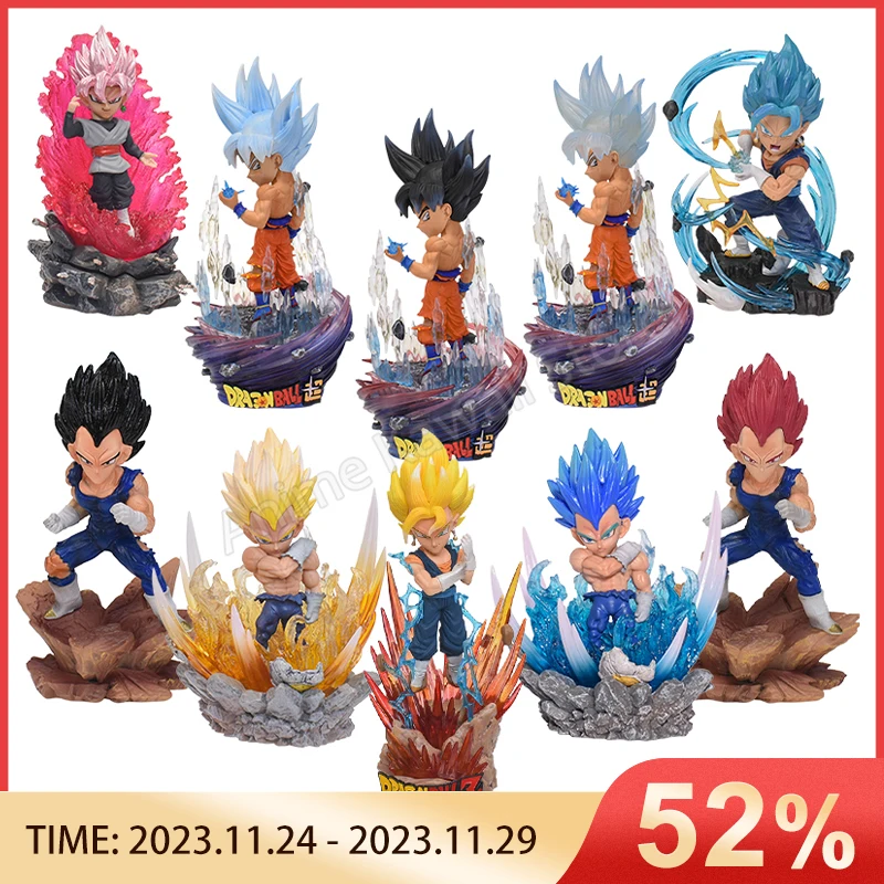 Anime Figure Dragon Ball Z Super Saiyan Ultra Instinct Goku Broly Vegeta Action Figures Lde Light Model Statue Toys Decoration
