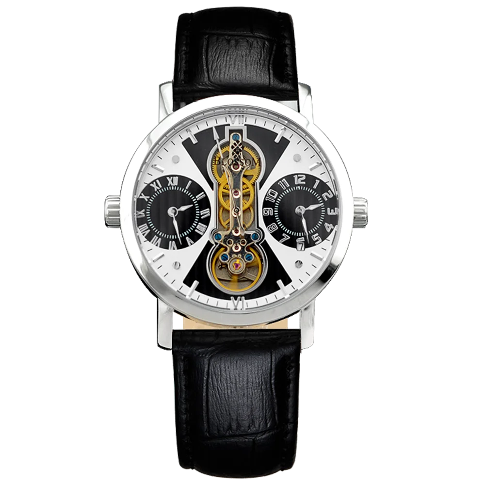 Panda Dual Time Zone Orologio Meccanico Automatico Da Uomo 44Mm Orologio Da Fiore In Acciaio Inossidabile Orologio Impermeabile Design Pagani
