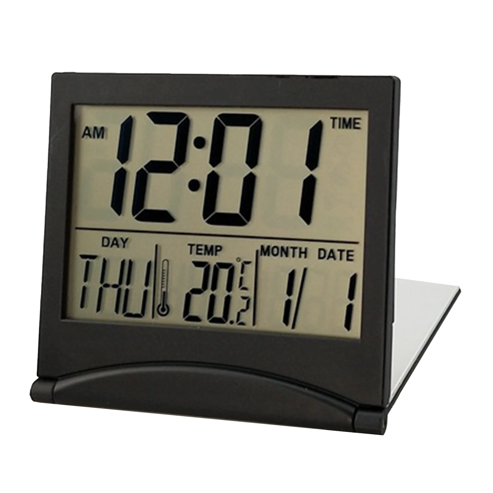 Mountable Mini Clock Foldable Digital Alarm Clock LCD Electronic Travel Mini Clock With ...
