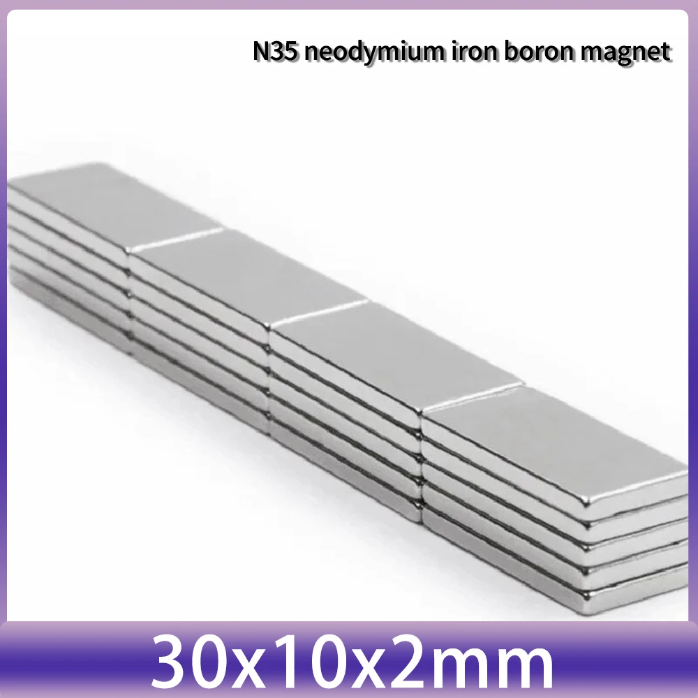 10/20/30 шт. 30x10x2 мм N35 Супер сильный блок с неодимовыми магнитами Редкоземельный Магнит 30 мм x 10 мм x 2 мм листовой магнит 30*10*2 мм