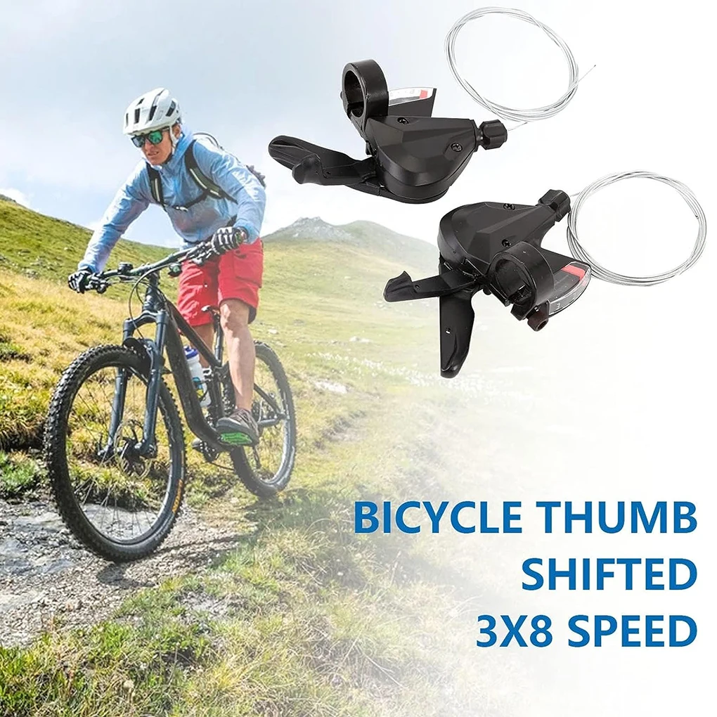 

2piece Exquisite Workmanship Split Dial Trigger Shifter For Mountain Bikes Easy To Install Plastic